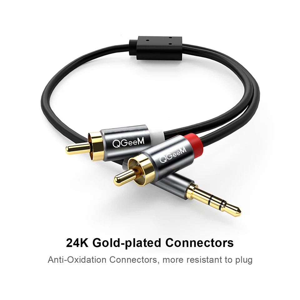 QGeeM RCA Cable 2RCA to 3.5 Au - đánh giá và giá Cable Extension 3.5