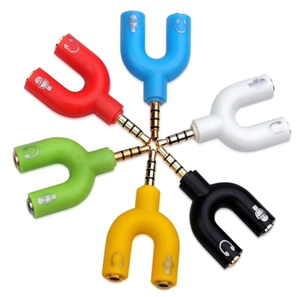 1PC Dual 3.5MM U Type Adapter  - đánh giá và giá Earphone Splitter Jack