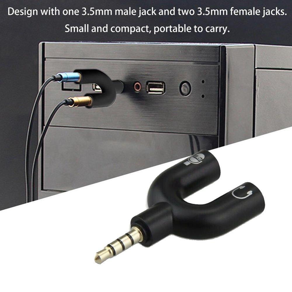 1PC Dual 3.5MM U Type Adapter  - đánh giá và giá Earphone Splitter Jack