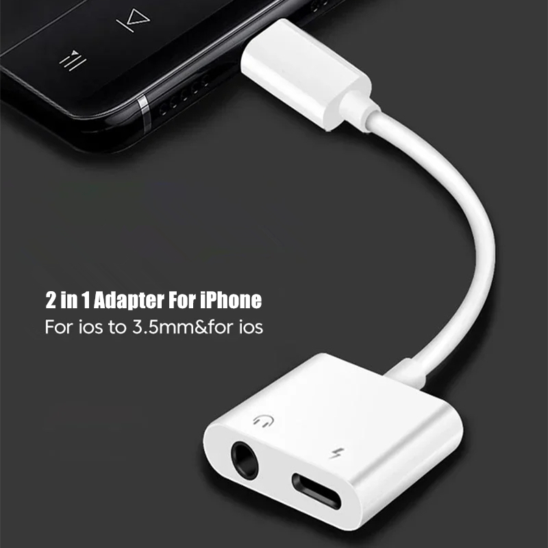 2 in 1 iOS to 3.5mm Jack Audio - đánh giá và giá Earphone Splitter Jack