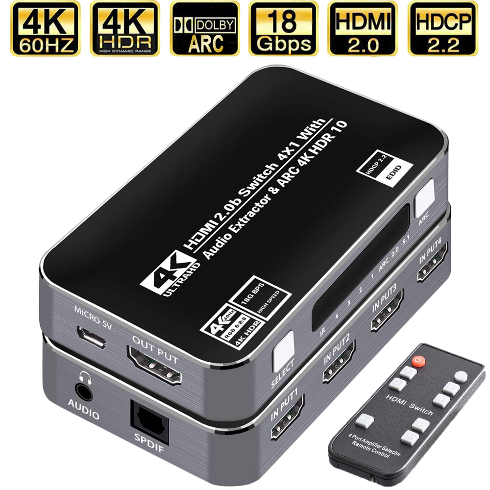 60Hz 4K HDMI Switch HDR HDMI A - đánh giá và giá Earphone Splitter Jack