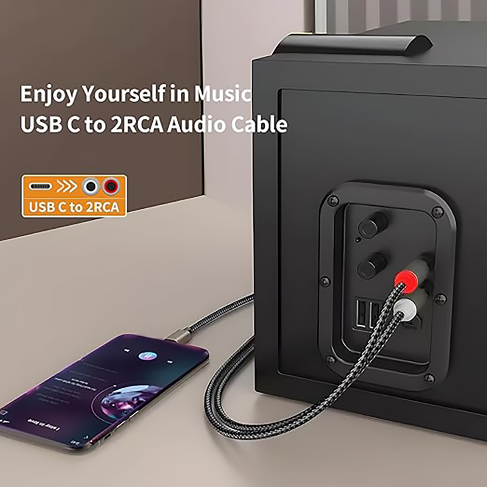 USB C to 2 RCA Audio Cable, Ty - đánh giá và giá Earphone Splitter Jack